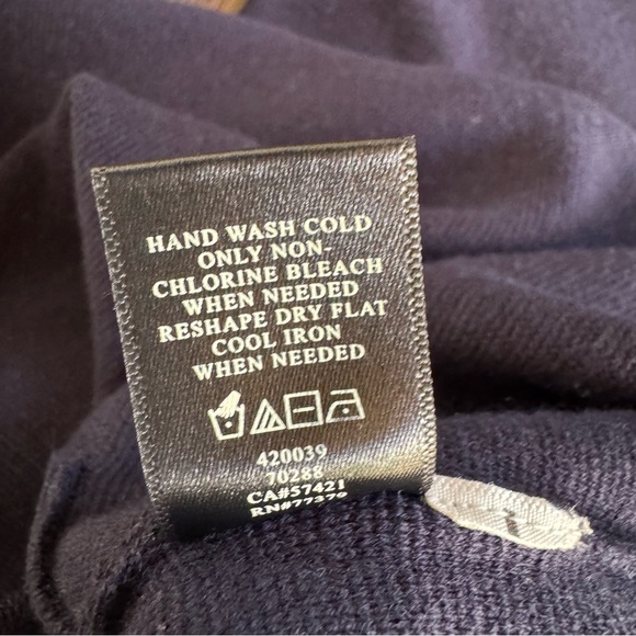 Ann Taylor Sweater Stretch Dress Navy Extra Fine Merino Wool XS / fits S NWOT - Picture 9 of 10